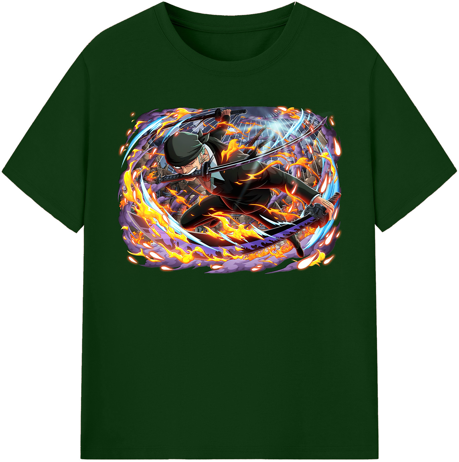 ワンピース ロロノア・ゾロ ONE PIECE Roronoa Zoro 綿100％半袖Tシャツ（フロントプリント）
